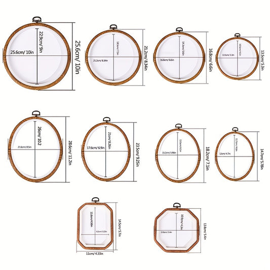 10pcs Embroidery Hoop Set for Crafts Sewing Photo Frame and Cross Stitch