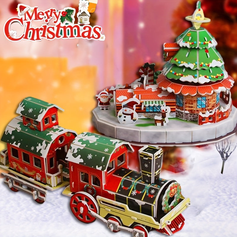 3pcs 3D Model Puzzle Large-scale Real Building Christmas Gift