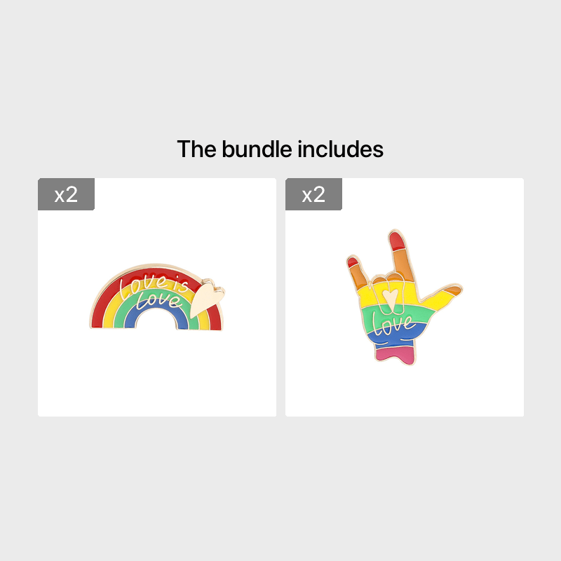 LGBT Rainbow Love Brooch for Men