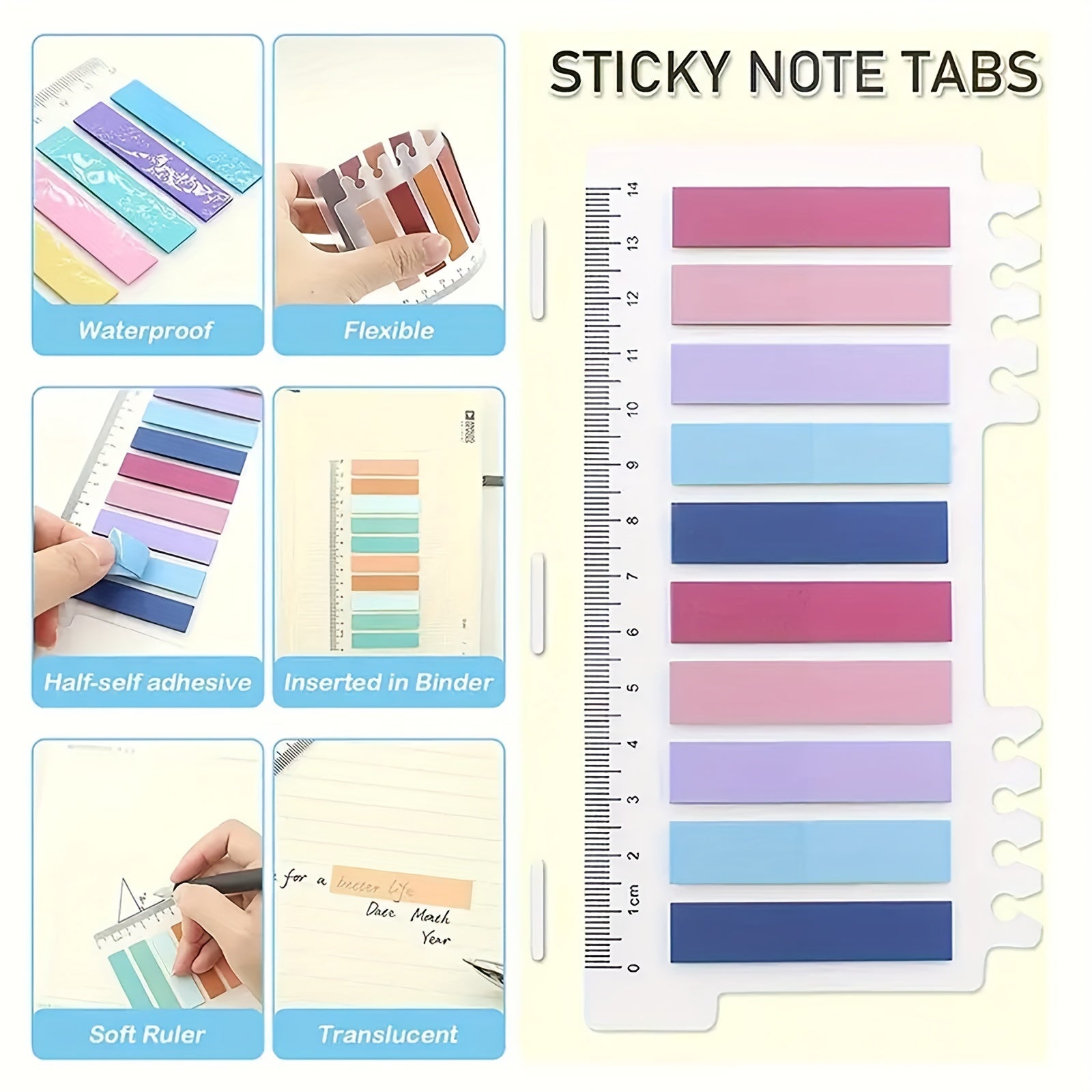 1600 Morandi Transparent Sticky Notes