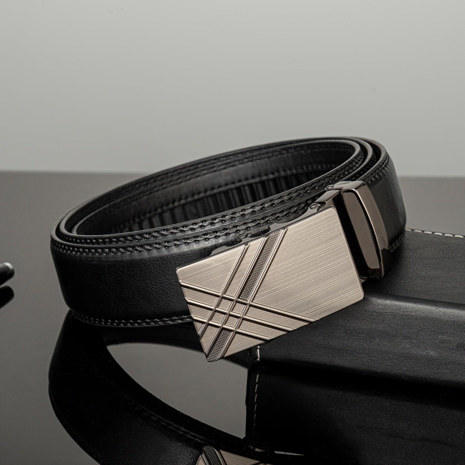 Silver grey Automatic Buckle Men's Belt
