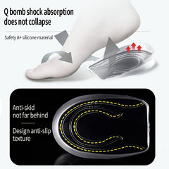 Silicone Gel Height Increase Insoles Heel Lifting Foot Care Protector Inserts