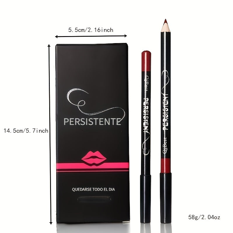 12 Colors Matte Lip Liner Pencil Set Waterproof Long Lasting Velvet Lip Liners