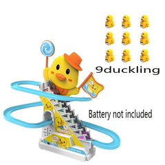 Yellow Duck Slide & Climb Track Toy Set with Music & Lighting for Youngsters