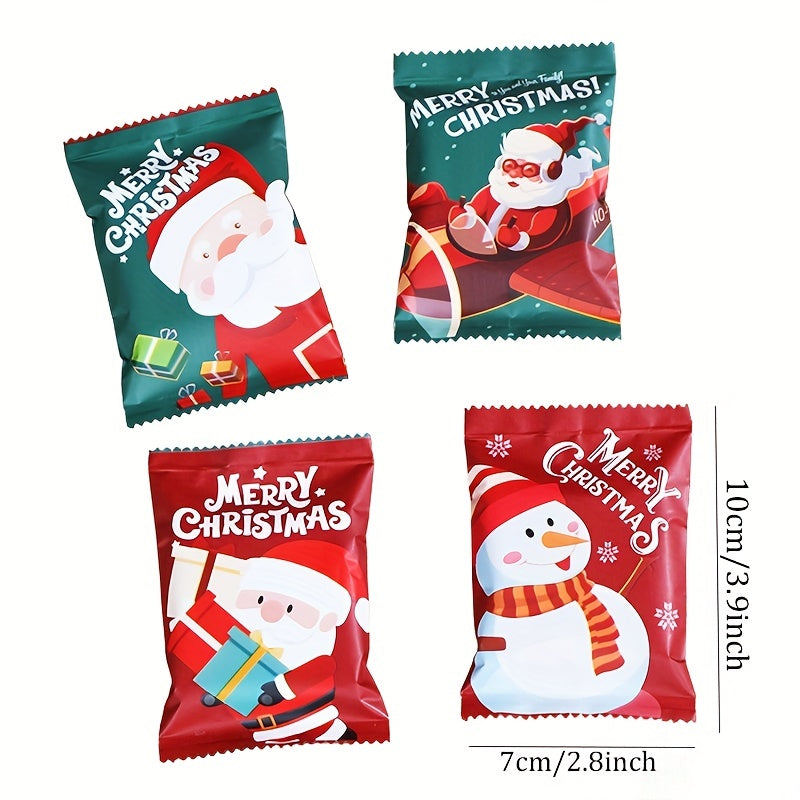 100pcs Christmas Biscuit Packaging Bag Aluminum Foil For Candy Biscuit Chocolate