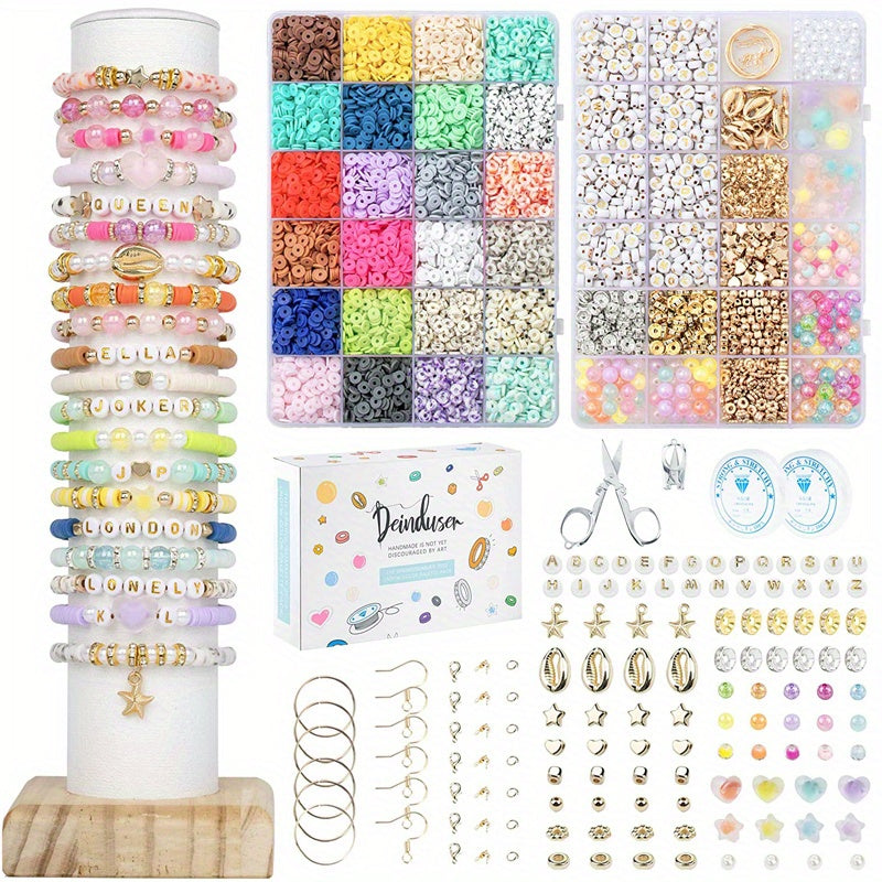 Bracelet Making Kit Polymer Clay Beads Gift Bag Jewelry Making Set