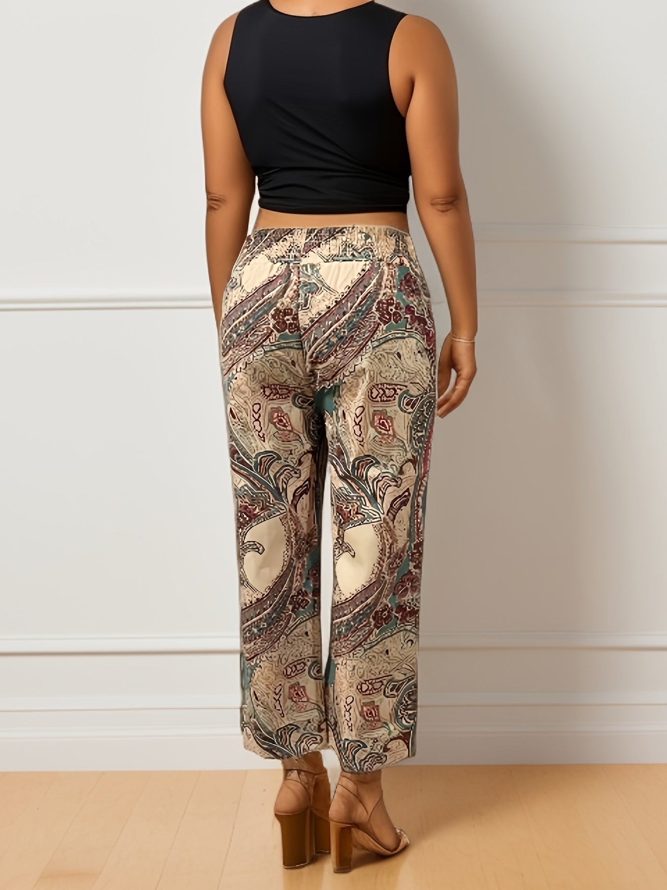  Paisley Floral Wide Leg Trousers