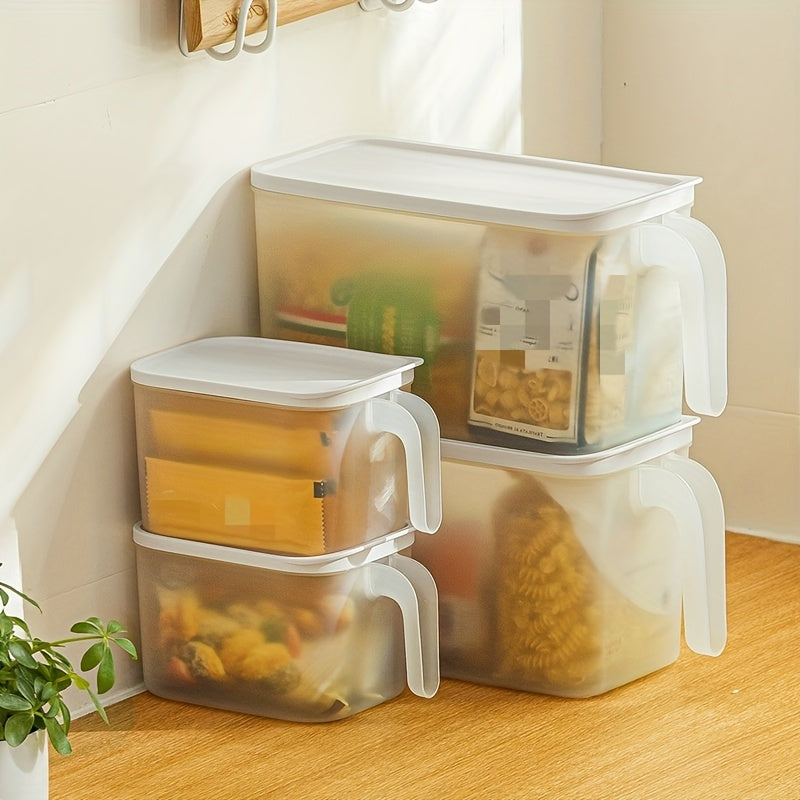 2pcs Refrigerator Storage Box Transparent Handle With Cover