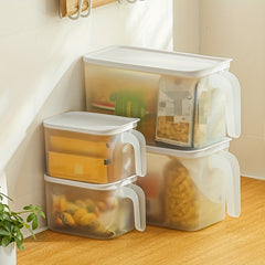 2pcs Refrigerator Storage Box Transparent Handle With Cover