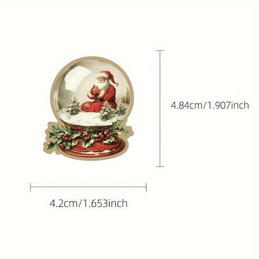 50pcs Vintage Christmas Stickers Festive Santa Angels Holiday Decor