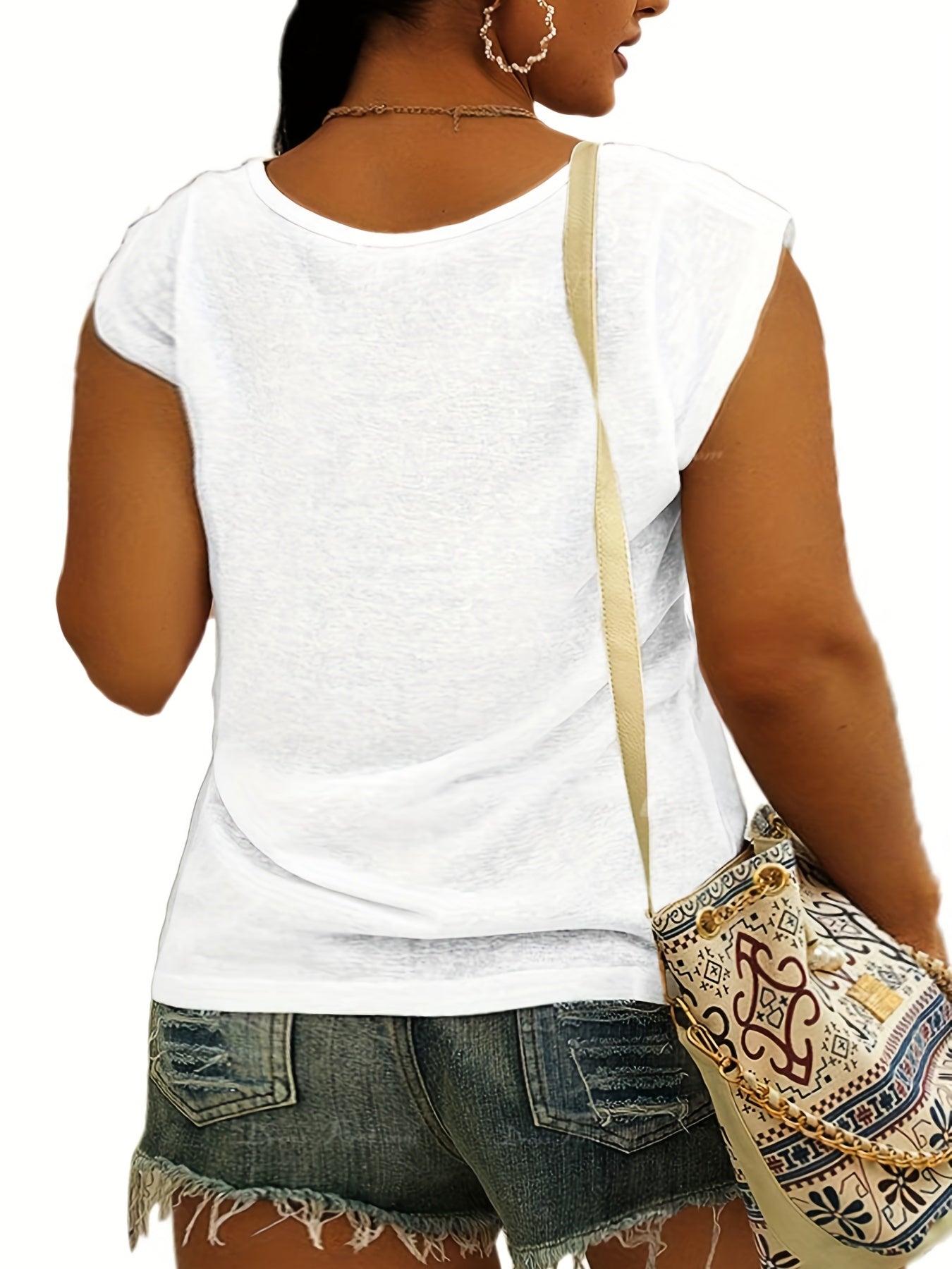  Casual Tank Top Women's Plus Plain Cap Sleeve V Neck Basic Tank Top