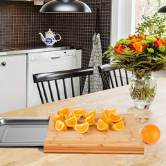 Bamboo Cutting Board With Tray - Sliding Out Chopping Board