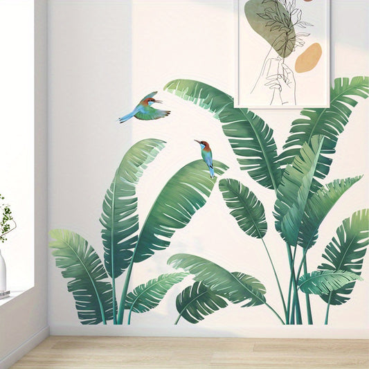 Tropical Green Plant Turtle Leaf Wall Sticker DIY Home Decoration
