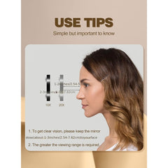 10X Magnifying Mirror With 2 Suction Cups 8.89 cm & Tweezer 1pc