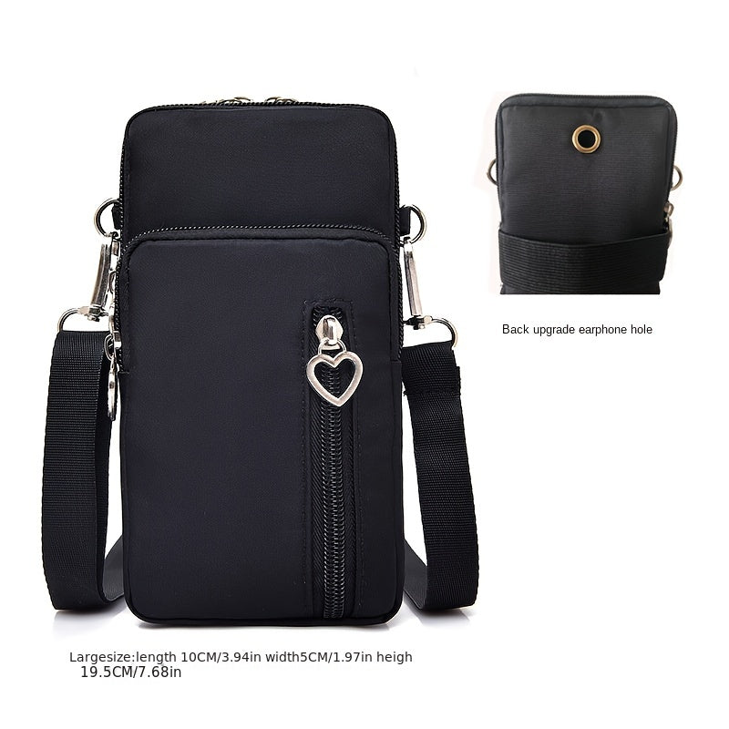 Small Cell Phone Bag Shoulder Purse Zipper Multifunctional Adjustable Strap