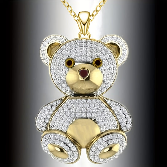 CZ Bear Necklace Girl Animal Accessories
