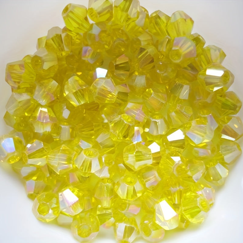 4mm Double Cone Crystal Rhombus Glass Beads DIY Beaded Bracelet Necklace