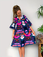  Bell Sleeve Smock Dress