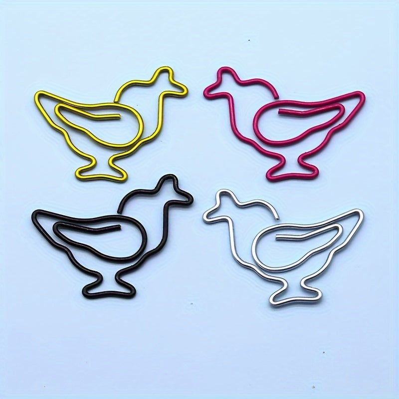 10pcs Chicken Shape Paper Clip Golden Silvery P