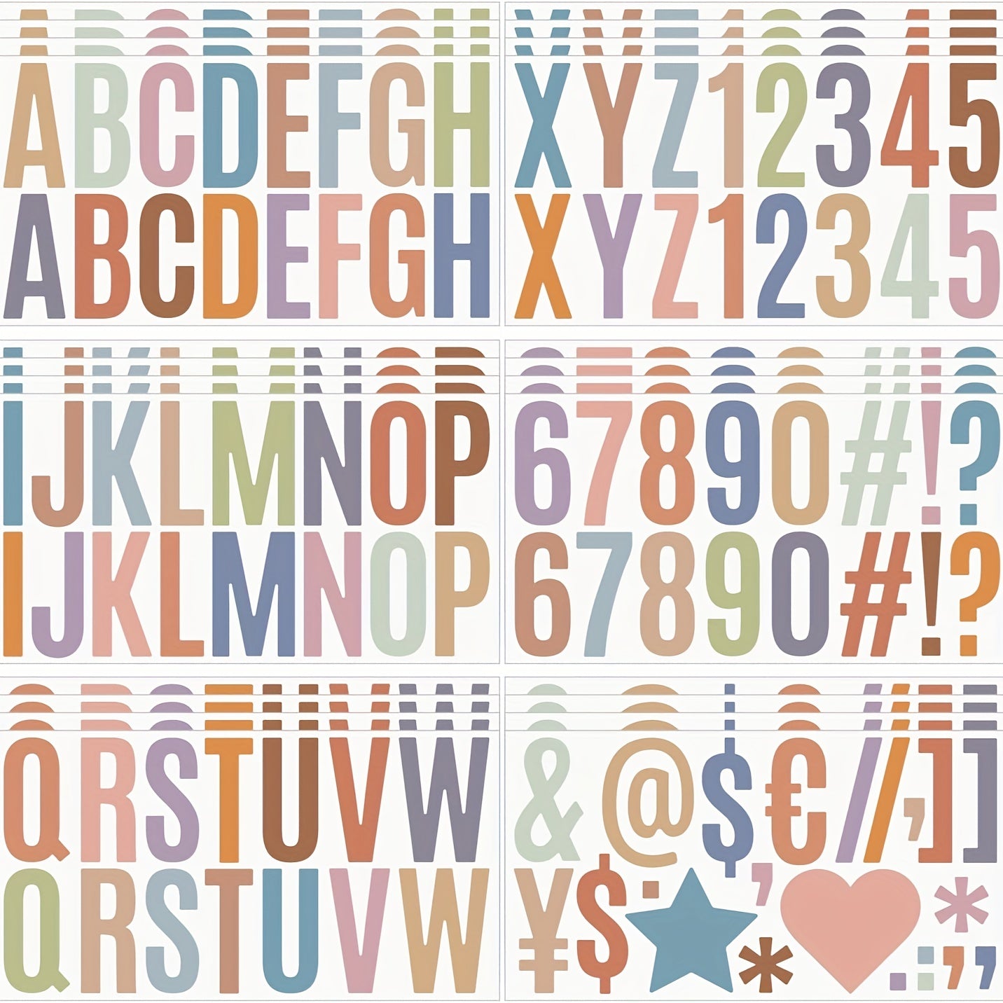 6pcs 2.5 inch Letter Stickers Self-adhesive Waterproof Bulletin Board