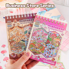 3D Scenery Sticker Book PVC Stickers Scene Cards DIY Landscape Collage