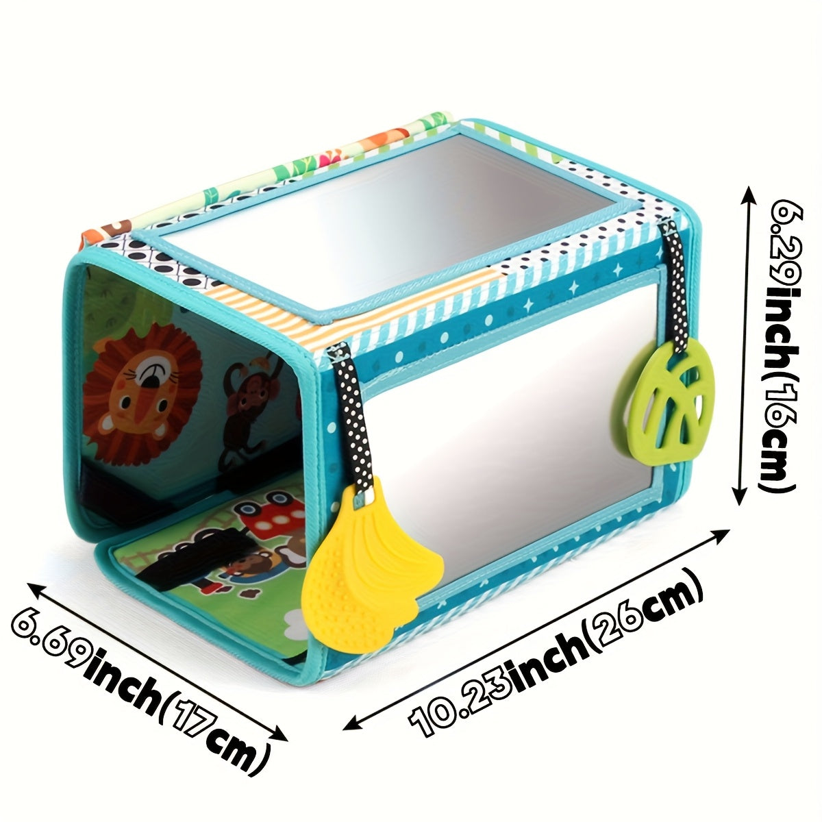 Green Double Sided Mirror Cloth Book 3 in 1 Prone Toy