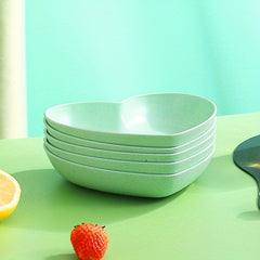 5pcs Heart Shaped Serving Tray Fruit Plate Snack Plate Kitchen Supplies