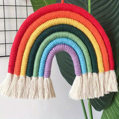 Rainbow Tassel Garland Macrame Wall Hanging Bohemian Decoration