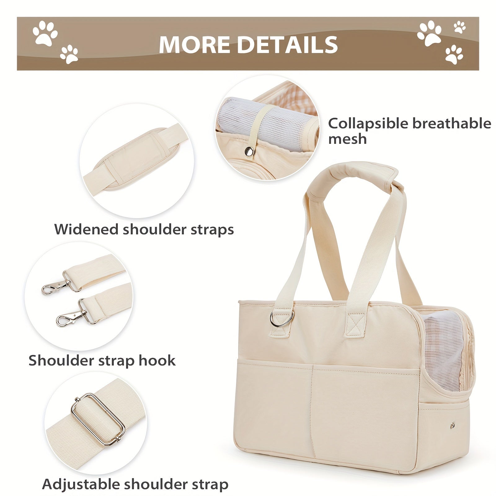 Small Dog Carrier with Pockets & Mesh
