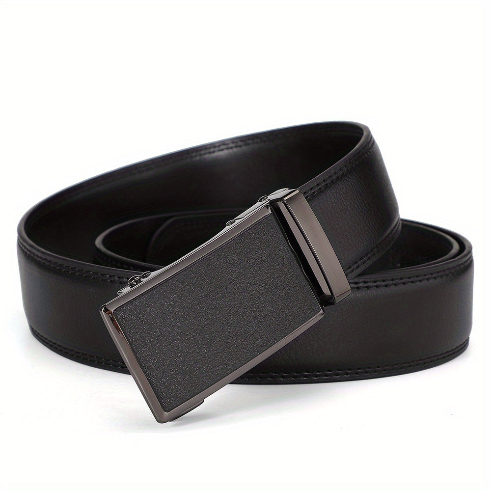 Men's High end Leather Automatic Buckle Business Belt