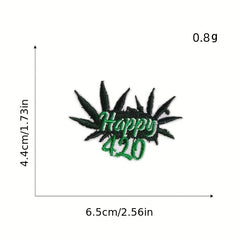 8pcs Green Leaves Iron On Patches Sew On Embroidered Applique
