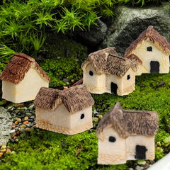 16pcs Rustic House Set for Garden Resin Bonsai Accessories