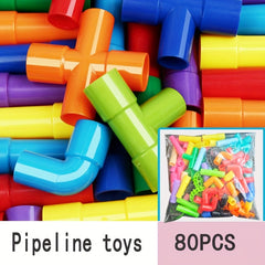 Water Pipe Splicing Puzzle Brick Toy for Kids 3-6 Years Old