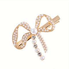 Sweet Pearl Bow Hair Clip for Women Girls