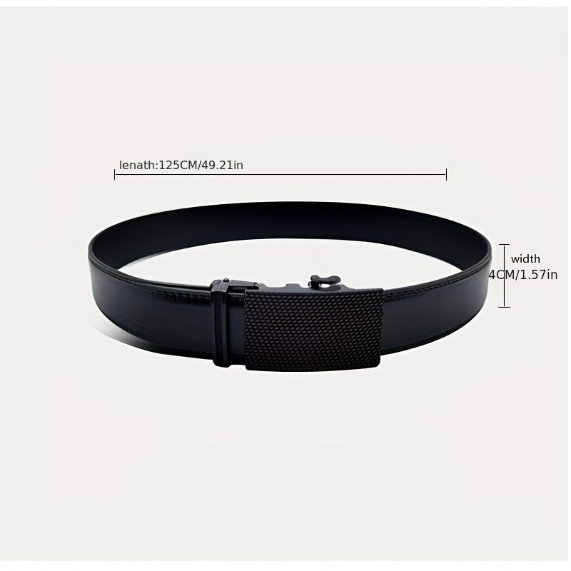 Men's Leather Belt Automatic Buckle Business Suit Waist Strap