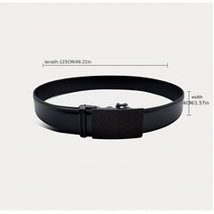 Men's Leather Belt Automatic Buckle Business Suit Waist Strap