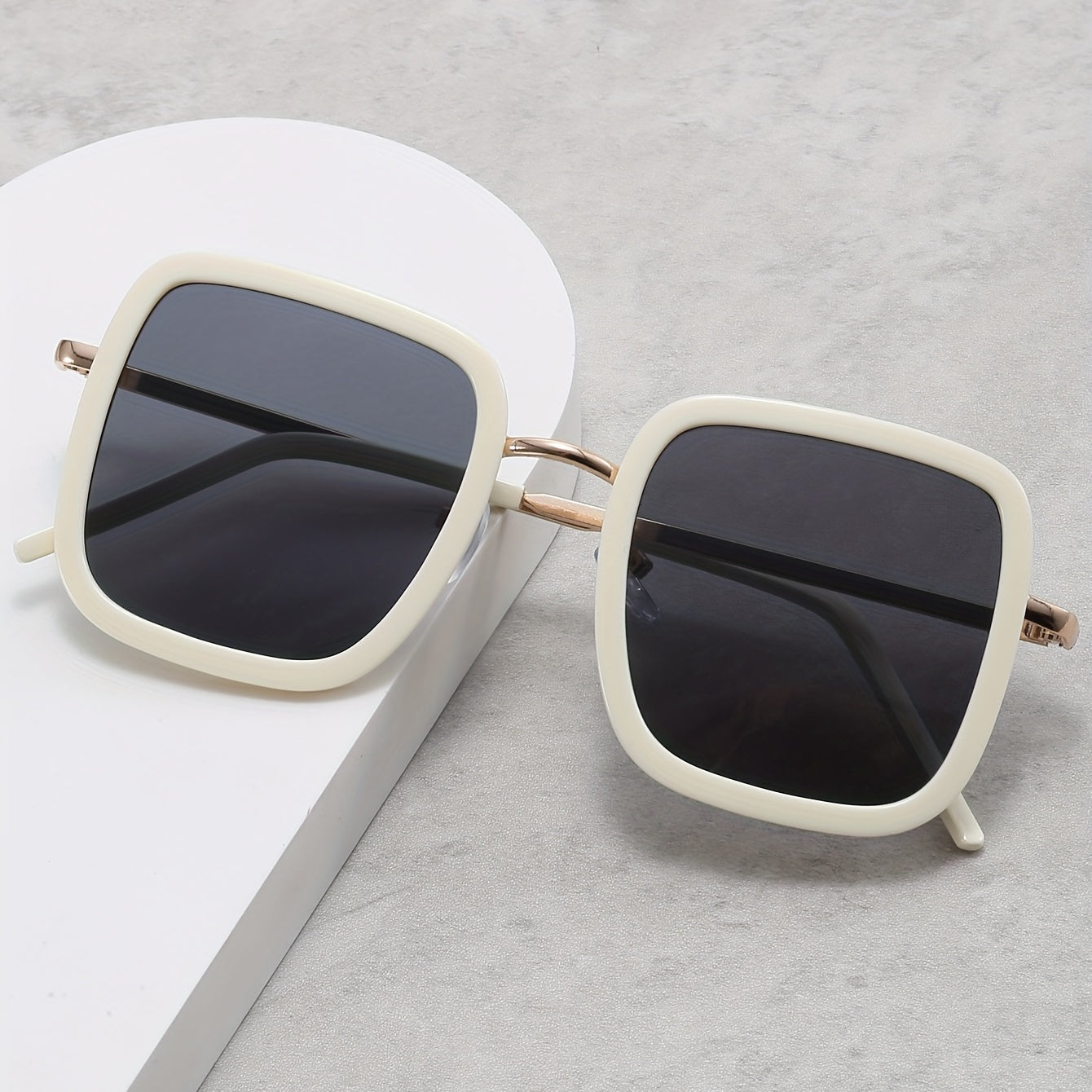 Square Sunglasses Anti Glare UV400 Sun Shades Metal Glasses for Driving