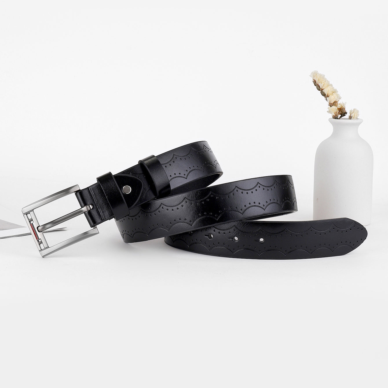 Stylish Embossed Leather Belt