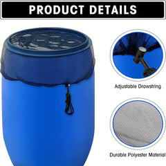 Rain Bucket Mesh Cover Water Bucket Net with Adjustable Drawstring Filter Mesh