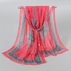 Boho Chiffon Scarf Paisley Print Thin Shawl Silk Head Wrap