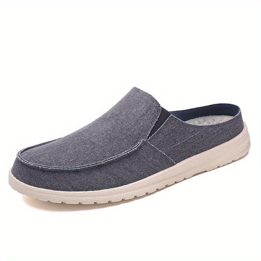 Men's Canvas Mules Lightweight Slip On Comfy Shoes