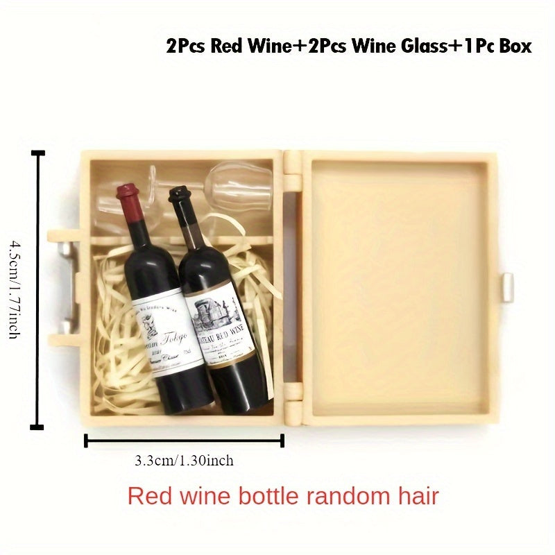 Mini Wine Bottle And Glass Set 1 12 Scale Dollhouse Accessory