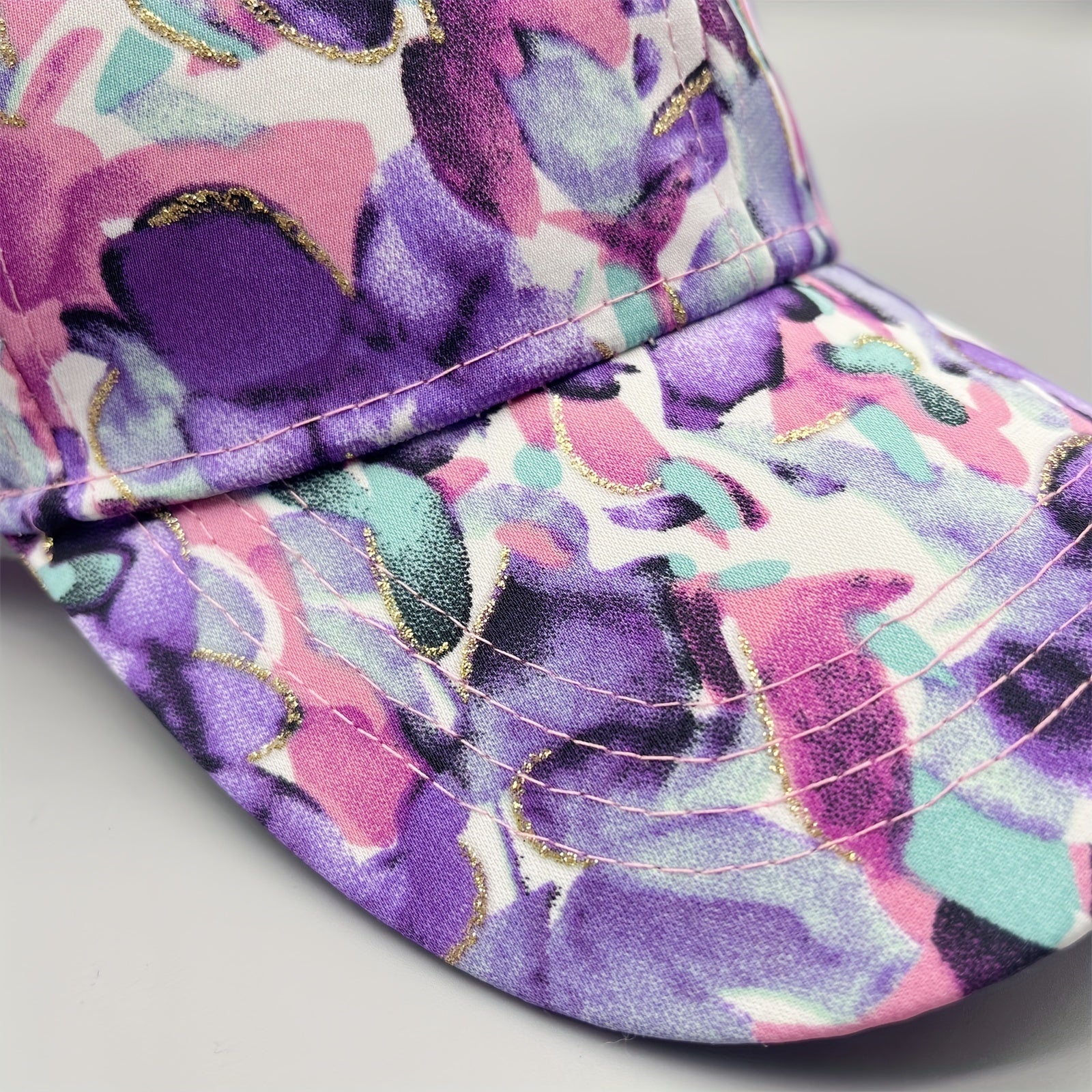 Colorful Flower Graffiti Baseball Cap Sun Hat For Women