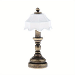 1:12 Scale Metal Table Lamp Vintage Style Bedside Replica for Dollhouse