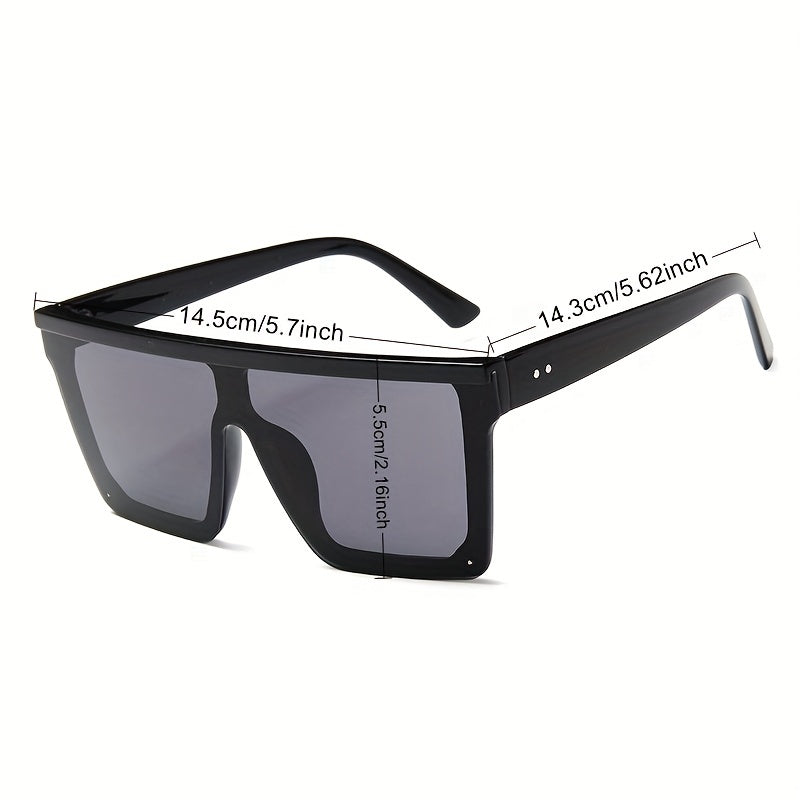 Square One piece Sunglasses For Women Men Large Mirrored UV400 Sun Shades