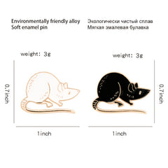 Cute Cat and Mouse Brooch Anime Pin
