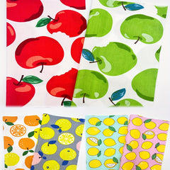 6pcs Fruit Series Small Square Cloth Sewing Patchwork Orange Lemon Pattern