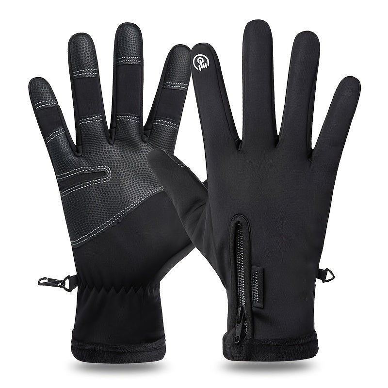 Windproof Waterproof Fishing Gloves Touch Screen Gloves Zipper Autumn Winter