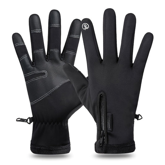Windproof Waterproof Fishing Gloves Touch Screen Gloves Zipper Autumn Winter