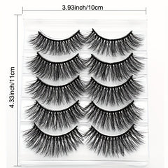 5 Pairs Wispy Fluffy Mink Eyelashes Set Thick Volume False Eye Lashes